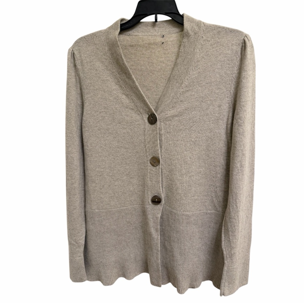 Jones New York Beige 100% Cashmere Cardigan size M